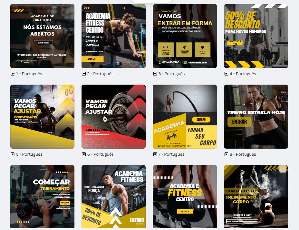 pack academia 6 (1) FEED - Academia | Personal Trainer Kit 6 - Imagem 1