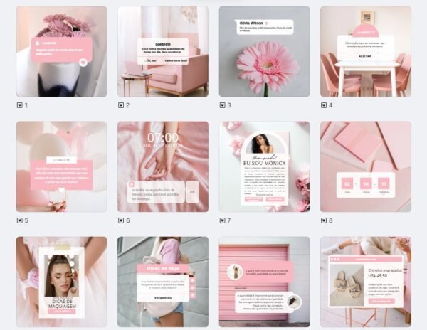 FEED - Loja | Boutique Kit 3 (Rosa) - Imagem 1
